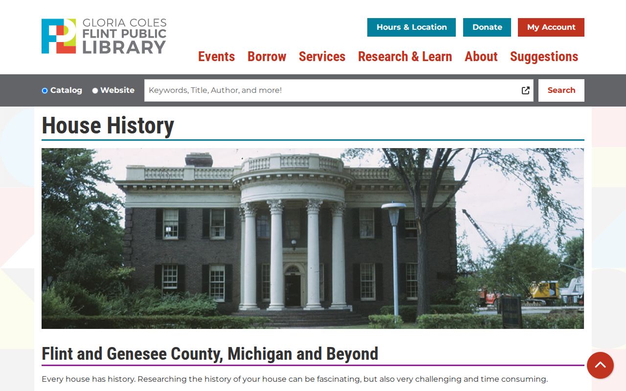 Burton previous residents research at Flint Public Library House History